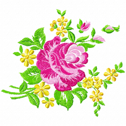 Flowers And Tree Embroidery Design 7
